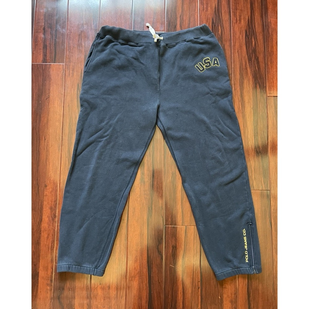 Polo Jeans‎ Company USA Navy Blue Sweatpants Men's Size Large Preowned Y2K 2000s